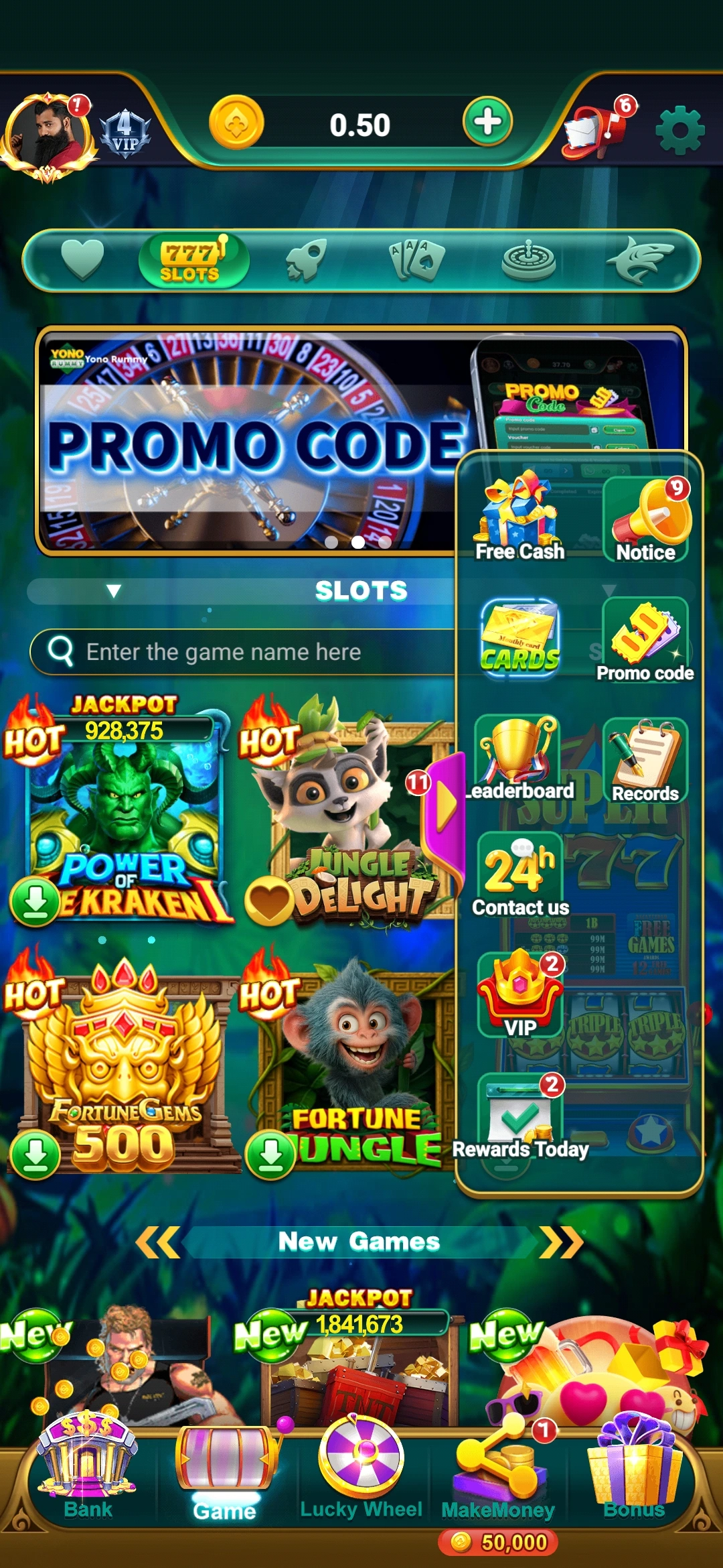 Yono 777 triple-seven reels screenshot